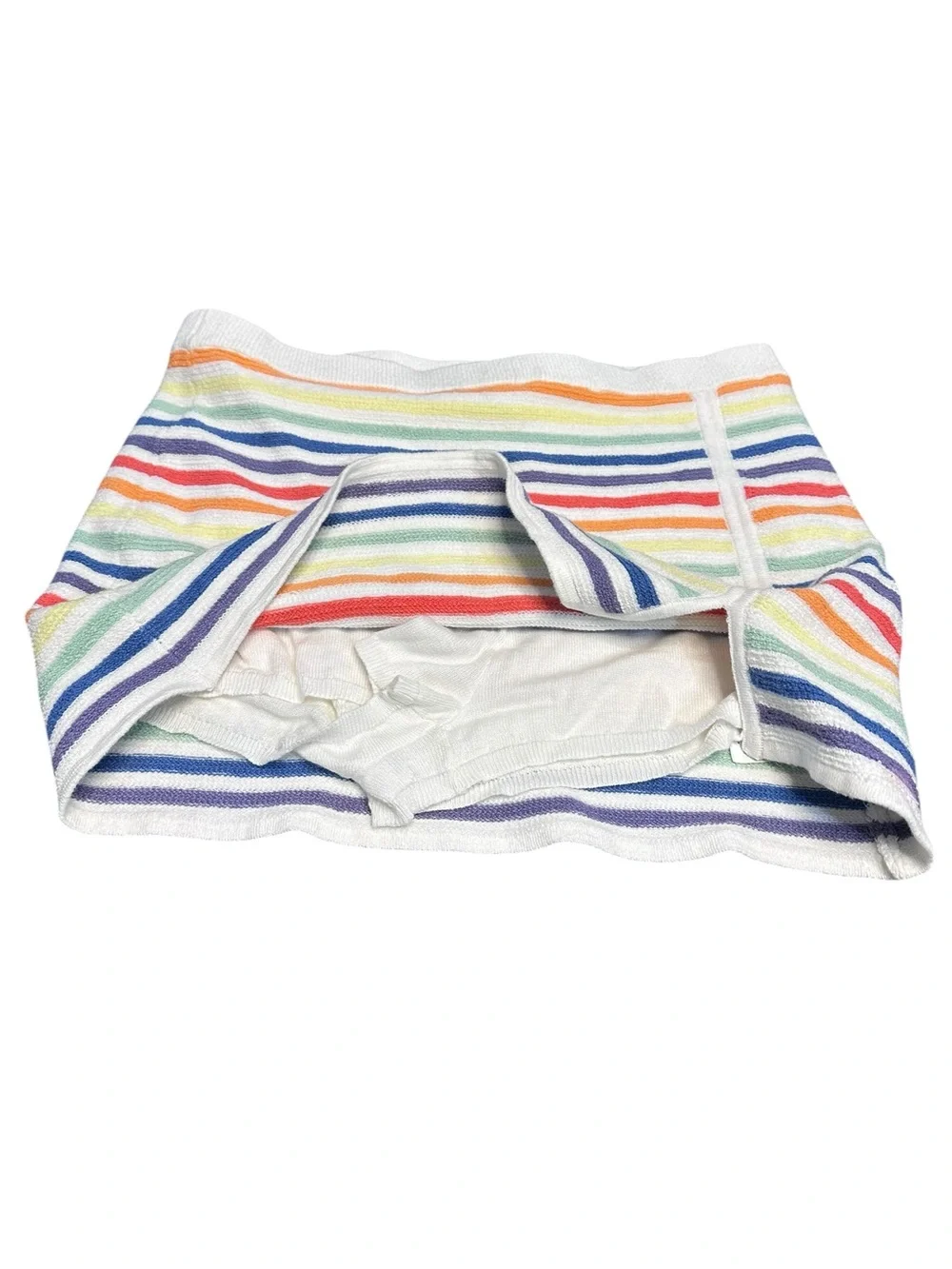 American Eagle women’s Pride‎ Rainbow Terry Mini Skirt Skort Shorts L NWT